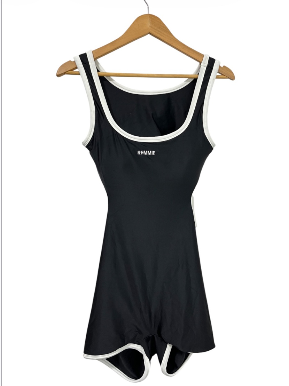 NWT Remmie by Riley One Piece Open Back Shorts Swimsuit